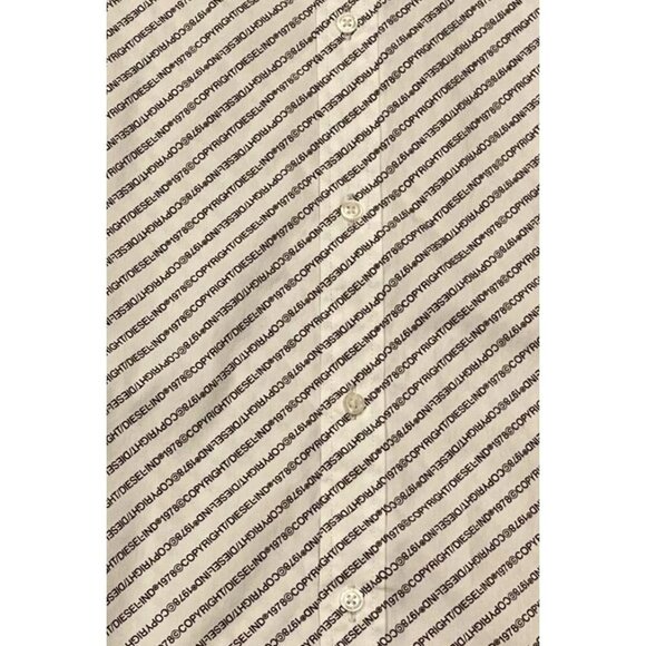 Diesel Penn Copy Graphic Sport Long Sleeve Linen Blend Button Up Shirt sz Large - Picture 5 of 5
